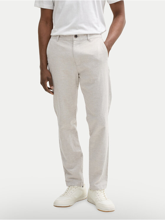 Tom Tailor Denim Текстилни панталони 1044843 Бежов Tapered Fit за Мъже цена