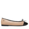 Tommy Hilfiger Балеринки Toe Cap Leather Ballerina FW0FW08759 Екрю цвят на ниска цена