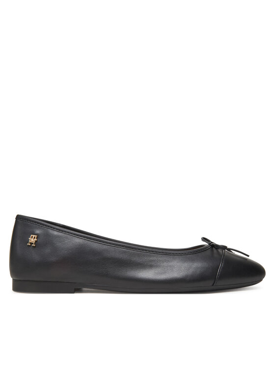 Tommy Hilfiger Балеринки Toe Cap Leather Ballerina FW0FW08759 Черен за Жени цена