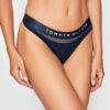 Tommy Hilfiger Бикини тип прашка Thong UW0UW00064 Тъмносин цвят на ниска цена