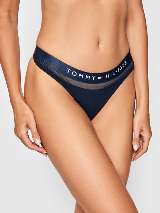 Tommy Hilfiger Бикини тип прашка Thong UW0UW00064 Тъмносин за Жени цена