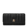Tommy Hilfiger Голям дамски портфейл Feminine Lrg Flap AW0AW17475 Черен за Жени цена
