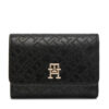 Tommy Hilfiger Голям дамски портфейл Th Distinct Trifold Wallet Mono AW0AW17257 Черен за Жени цена