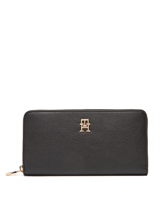 Tommy Hilfiger Голям мъжки портфейл Th Distinct Lrg Za AW0AW17482 Черен за Жени цена