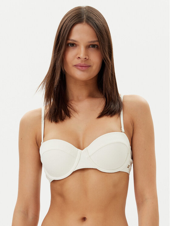 Tommy Hilfiger Горнище на бански UW0UW05814 Екрю за Жени цена