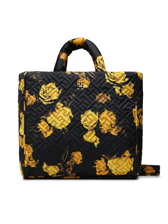 Tommy Hilfiger Дамска чанта Flow Tote Floral AW0AW14380 Черен за Жени цена