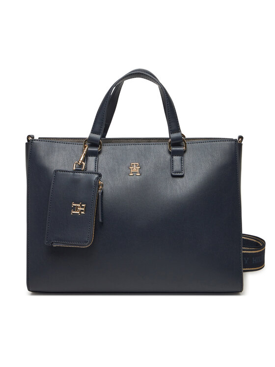 Tommy Hilfiger Дамска чанта Joy Satchel AW0AW16814 Тъмносин за Жени цена