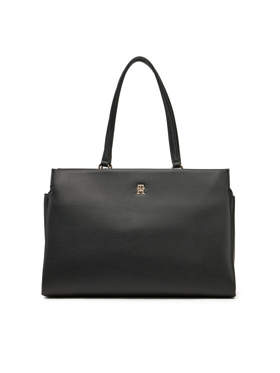 Tommy Hilfiger Дамска чанта Th Legacy Tote AW0AW17197 Черен цвят на ниска цена