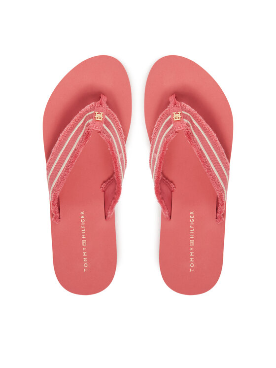 Tommy Hilfiger Джапанки TH Webbing Beach Sandal FW0FW08739 Коралов за Жени цена