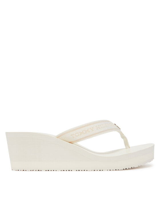Tommy Hilfiger Джапанки Th Stripes Wedge Beach Sandal FW0FW08521 Бял за Жени цена