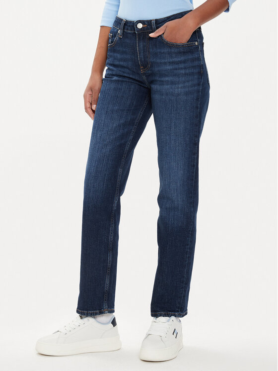 Tommy Hilfiger Дънки Classic WW0WW42203 Тъмносин Straight Fit за Жени цена