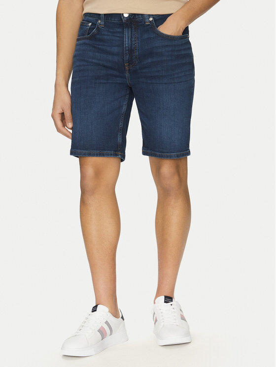 Tommy Hilfiger Дънкови шорти Brooklyn MW0MW39196 Тъмносин Slim Fit за Мъже цена