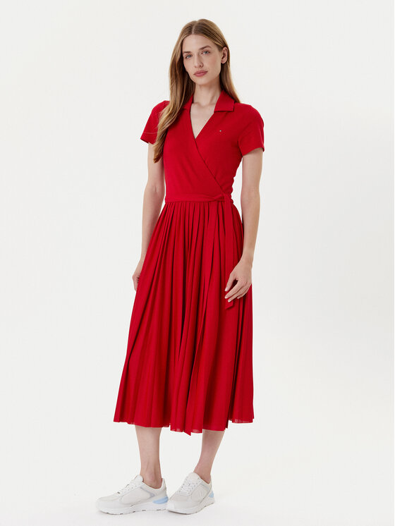 Tommy Hilfiger Ежедневна рокля 1985 WW0WW45733 Червен Regular Fit за Жени цена