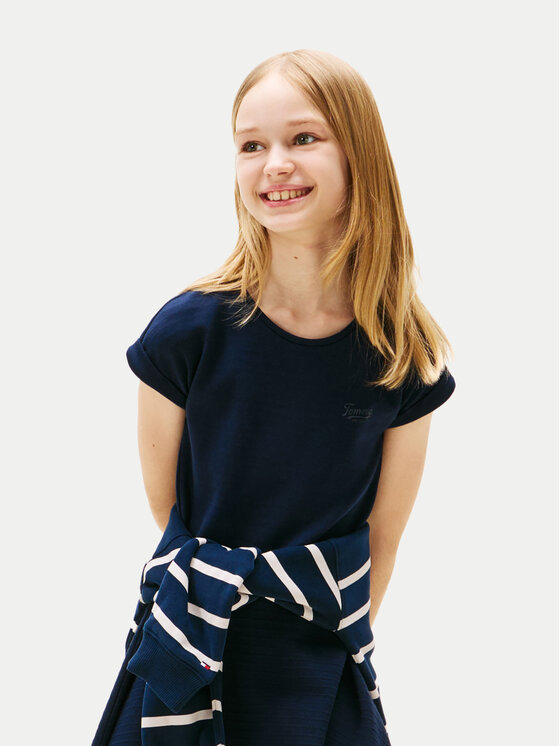 Tommy Hilfiger Ежедневна рокля Spacer KG0KG08706 D Тъмносин Regular Fit за Момичета цена
