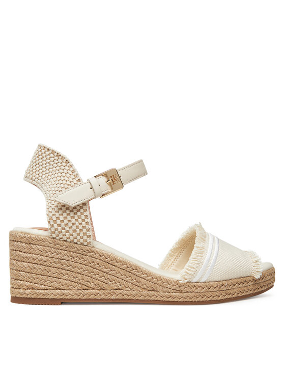 Tommy Hilfiger Еспадрили Fringe Canvas Medium Wedge FW0FW08879 Бежов за Жени цена
