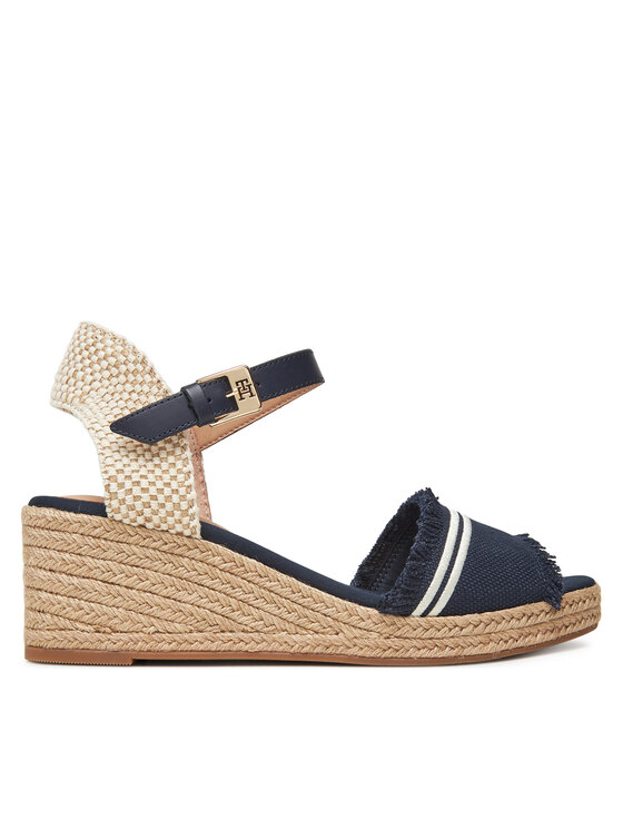 Tommy Hilfiger Еспадрили Fringe Canvas Medium Wedge FW0FW08879 Тъмносин за Жени цена