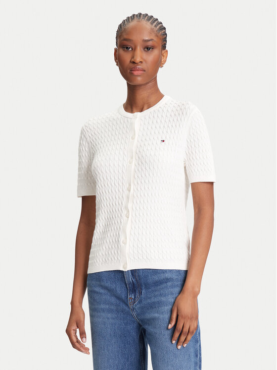 Tommy Hilfiger Кардиган WW0WW45707 Екрю Slim Fit за Жени цена