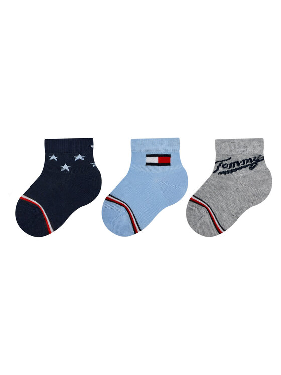 Tommy Hilfiger Комплект 3 чифта дълги чорапи детски 701224997 Син за Момчета цена