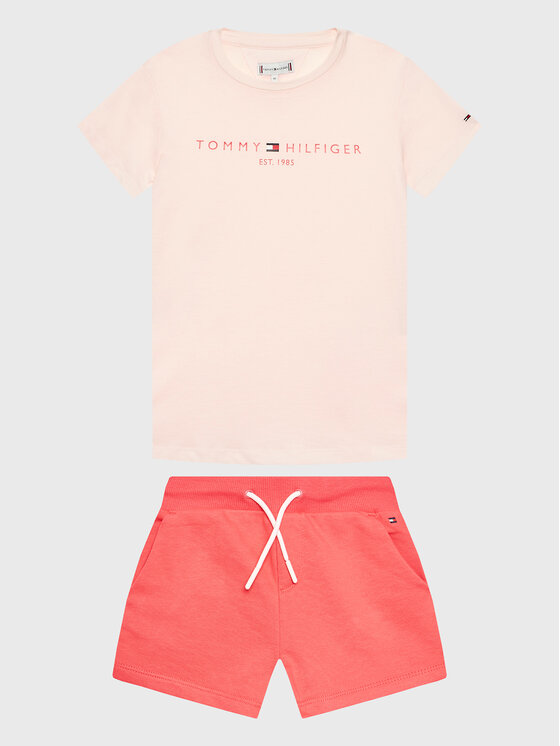 Tommy Hilfiger Комплект тишърт и спортни шорти KG0KG07281 D Розов Regular Fit за Момичета цена
