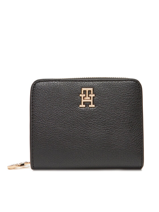 Tommy Hilfiger Малък дамски портфейл Th Distinct Med Za AW0AW17473 Черен за Жени цена