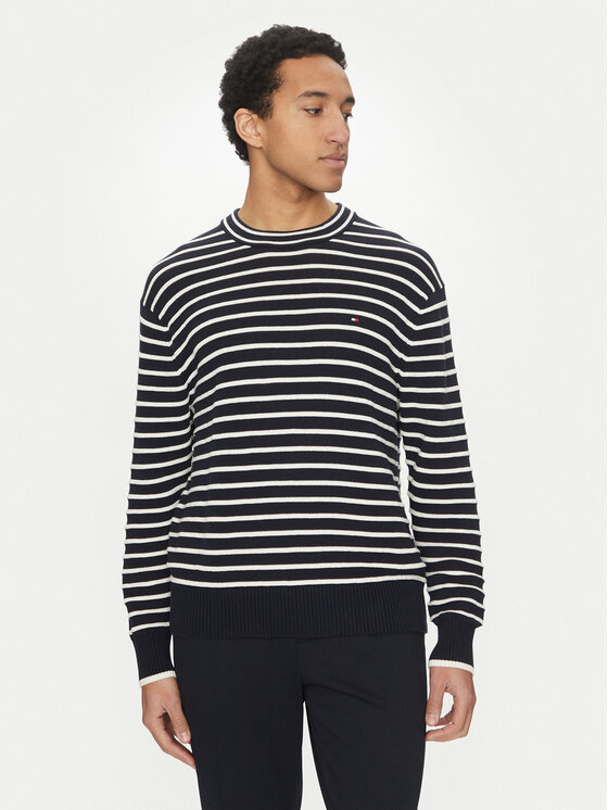 Tommy Hilfiger Пуловер Breton MW0MW38944 Тъмносин Regular Fit за Мъже цена