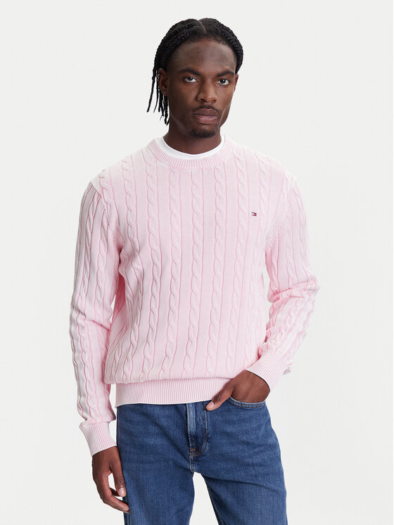 Tommy Hilfiger Пуловер Classic MW0MW39524 Розов Regular Fit за Мъже цена