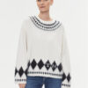 Tommy Hilfiger Пуловер Fairisle WW0WW40089 Екрю Oversize цвят на ниска цена