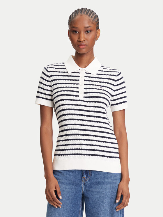 Tommy Hilfiger Пуловер Fine WW0WW41474 Екрю Regular Fit за Жени цена