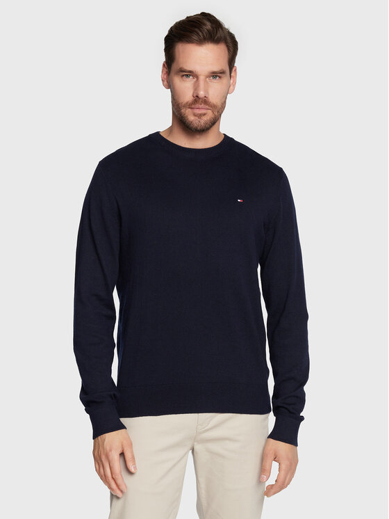 Tommy Hilfiger Пуловер MW0MW28046 Тъмносин Regular Fit за Мъже цена
