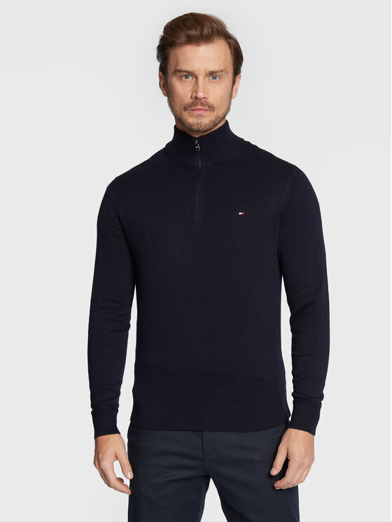 Tommy Hilfiger Пуловер MW0MW28049 Тъмносин Regular Fit за Мъже цена
