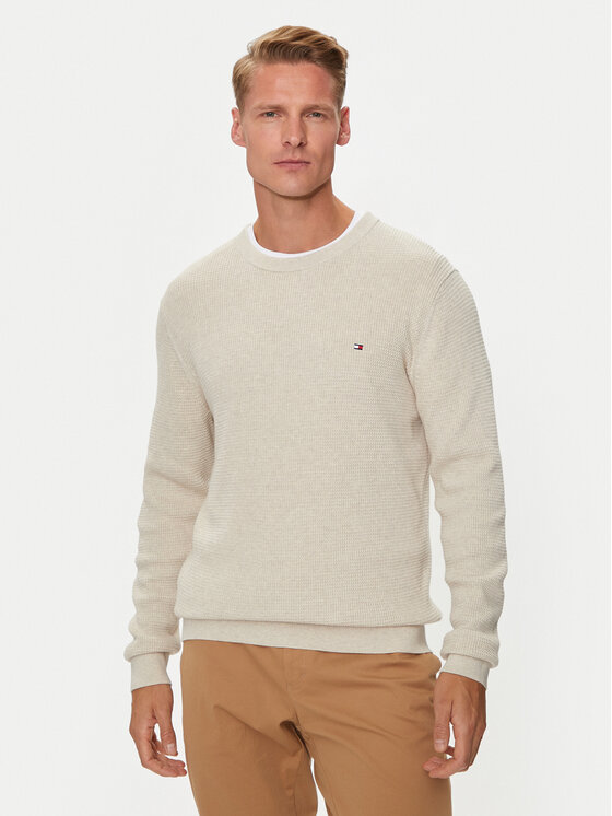 Tommy Hilfiger Пуловер MW0MW35470 Бежов Regular Fit за Мъже цена