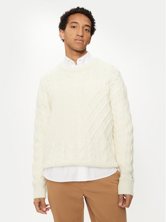 Tommy Hilfiger Пуловер MW0MW36546 Бял Regular Fit за Мъже цена