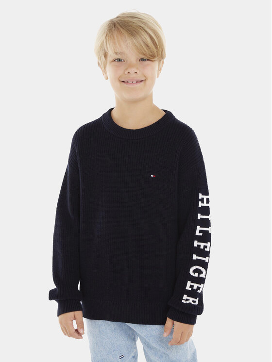 Tommy Hilfiger Пуловер Monotype KB0KB08364 D Тъмносин Regular Fit за Момчета цена