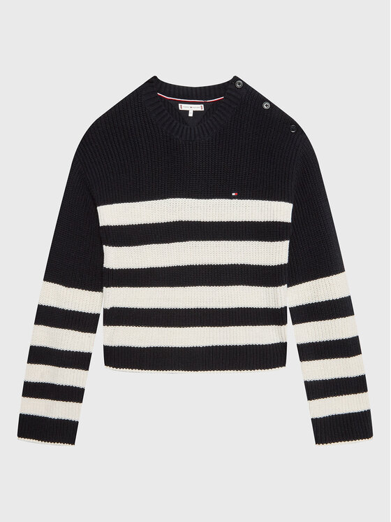 Tommy Hilfiger Пуловер Nautical KG0KG07078 D Тъмносин Regular Fit за Момичета цена