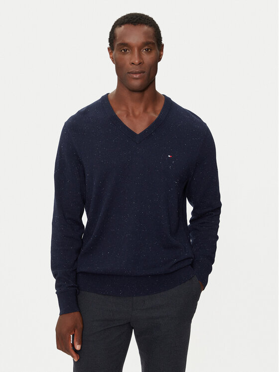 Tommy Hilfiger Пуловер Pima Org Ctn MW0MW28047 Тъмносин Regular Fit за Мъже цена