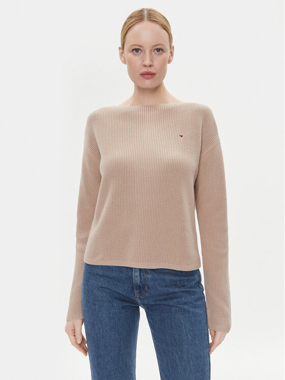 Tommy Hilfiger Пуловер WW0WW40345 Бежов Relaxed Fit за Жени цена