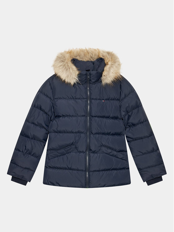 Tommy Hilfiger Пухено яке Essential KG0KG07399 D Тъмносин Regular Fit за Момичета цена
