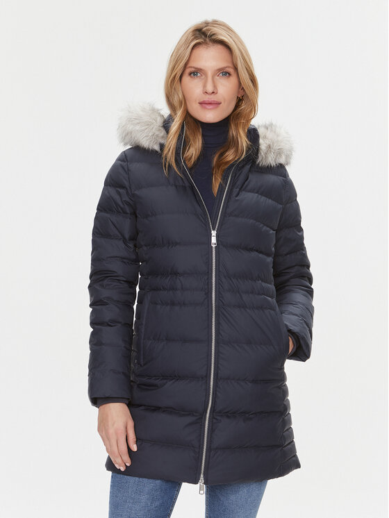 Tommy Hilfiger Пухено яке Tyra WW0WW39747 Тъмносин Regular Fit за Жени цена
