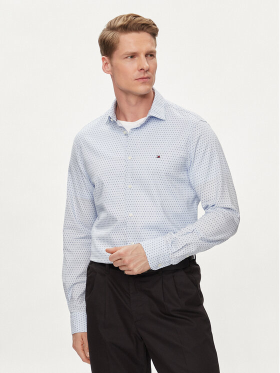 Tommy Hilfiger Риза Circle MW0MW34649 Светлосиньо Slim Fit за Мъже цена