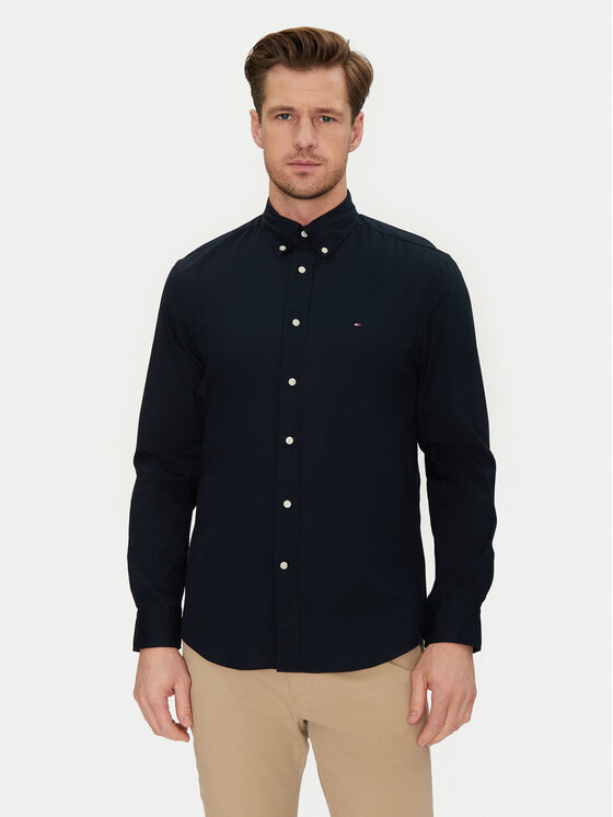 Tommy Hilfiger Риза Core Flex MW0MW39988 Тъмносин Regular Fit за Мъже цена