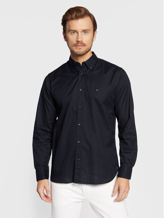 Tommy Hilfiger Риза Core Flex Poplin MW0MW25035 Тъмносин Regular Fit за Мъже цена