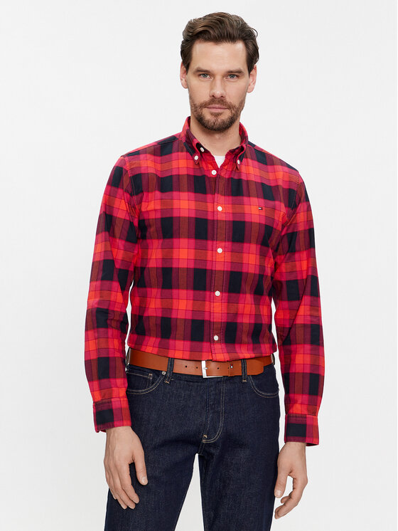 Tommy Hilfiger Риза MW0MW33780 Червен Regular Fit за Мъже цена