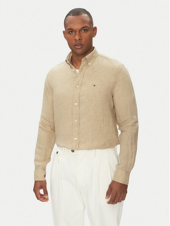 Tommy Hilfiger Риза MW0MW34602 Бежов Regular Fit за Мъже цена