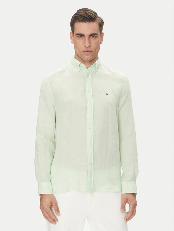 Tommy Hilfiger Риза MW0MW34602 Зелен Regular Fit за Мъже цена