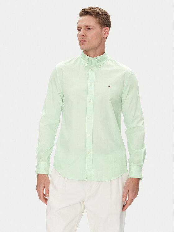 Tommy Hilfiger Риза MW0MW37550 Зелен Regular Fit за Мъже цена