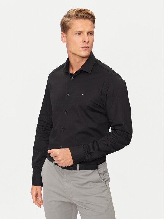 Tommy Hilfiger Риза MW0MW38347 Черен Slim Fit за Мъже цена