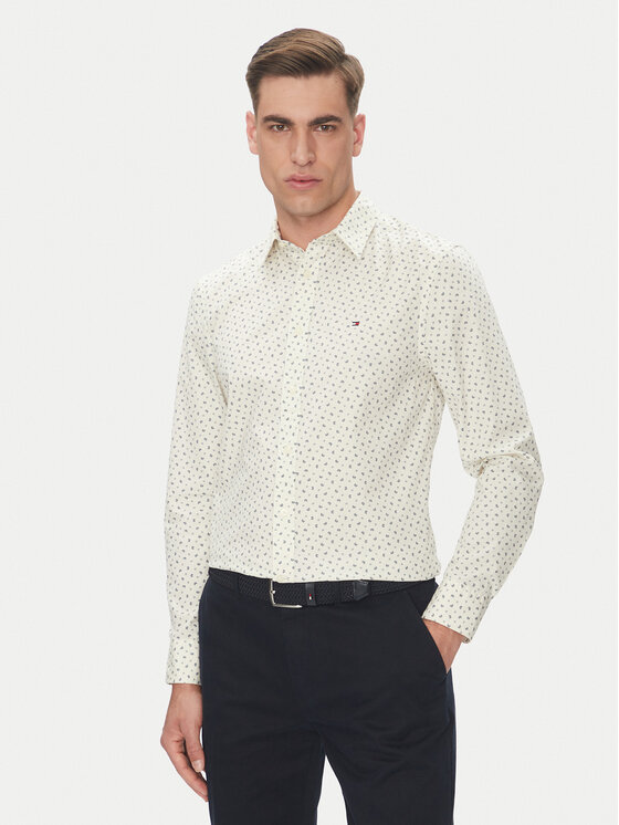 Tommy Hilfiger Риза MW0MW38559 Бежов Slim Fit за Мъже цена