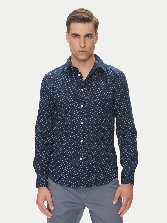 Tommy Hilfiger Риза MW0MW38559 Тъмносин Slim Fit за Мъже цена