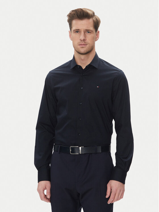 Tommy Hilfiger Риза MW0MW39279 Тъмносин Slim Fit за Мъже цена