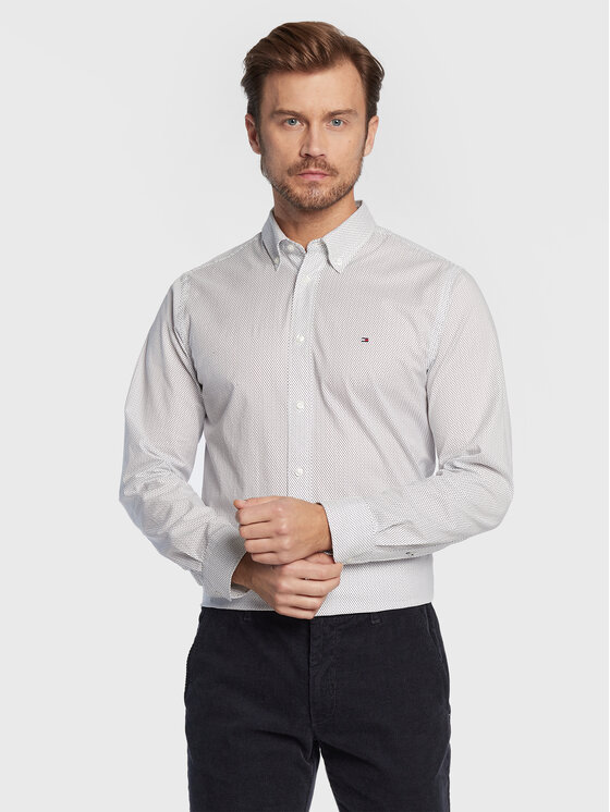 Tommy Hilfiger Риза Mini Geo MW0MW25036 Бял Regular Fit за Мъже цена